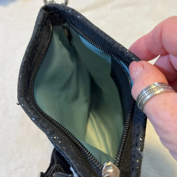 Black/gray Crossbody purse 8x7 Inches - Picture 4 of 7